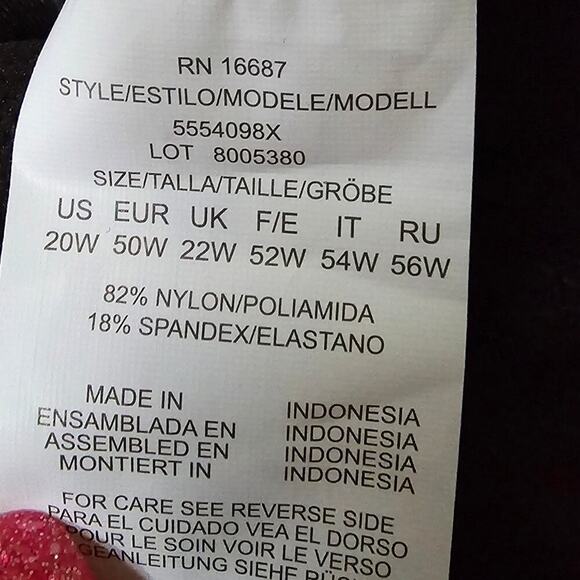 Swim Solutions Black Floral Paisley Swim Suit Dress Minimizer Plus Size‎ 2X New! - Picture 9 of 9